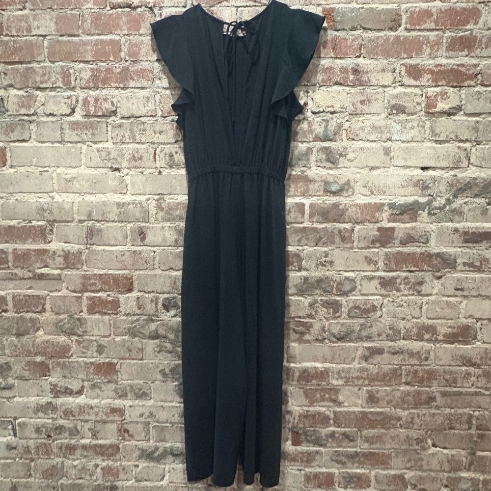 Wilfred Fleurette Ruffle Wide Leg Jumpsuit Black Japanese Crepe Size‎ Small - Picture 11 of 11